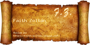 Faith Zoltán névjegykártya
