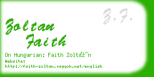 zoltan faith business card